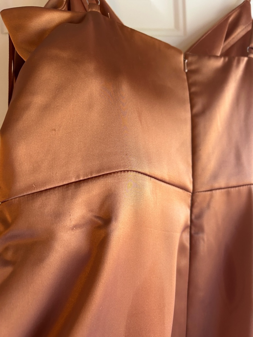 Revelry Copper Satin Dress Size 10 NWT Rory Formal Prom Bridesmaid Maxi Cowl - Picture 10 of 13